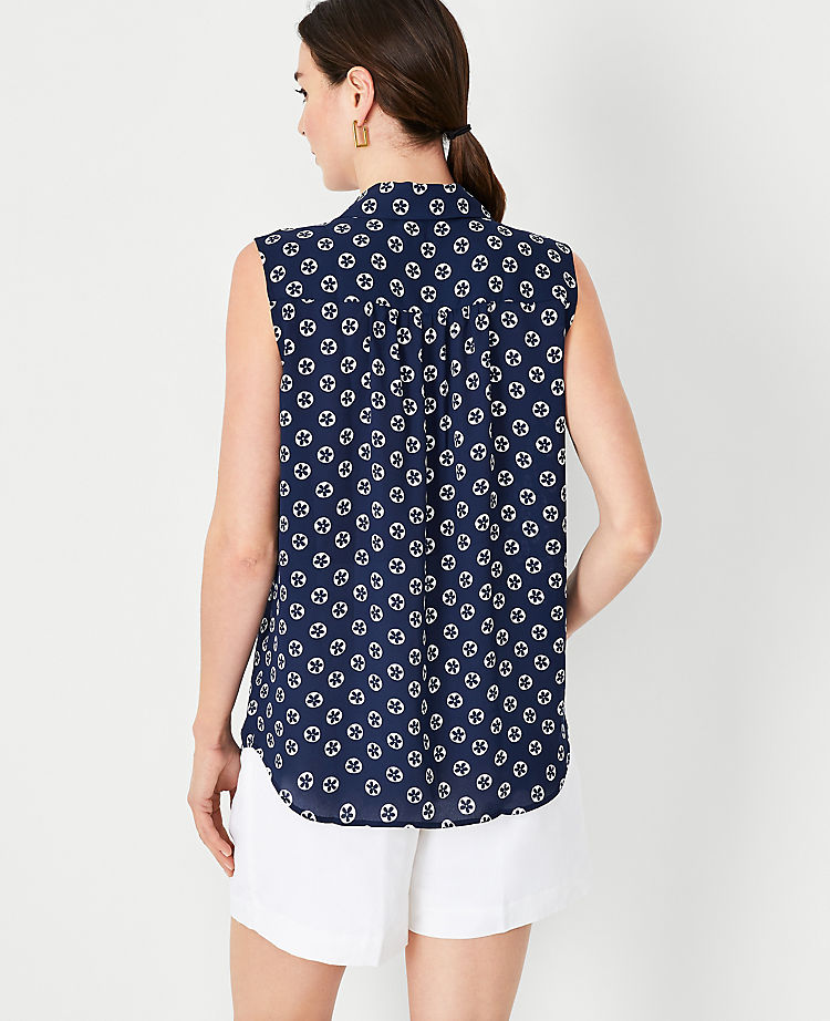 Floral Sleeveless Camp Shirt