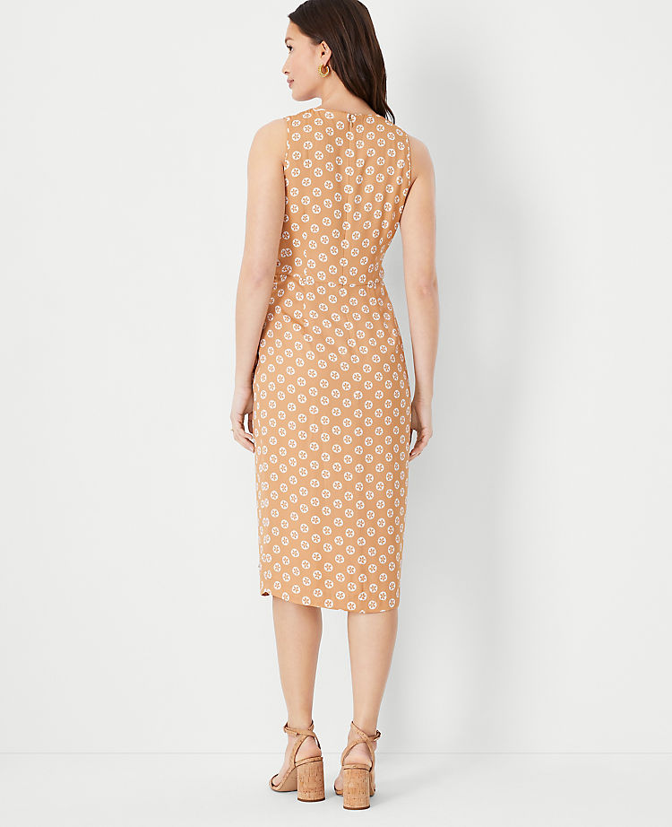 Floral Tie Waist Sheath Dress