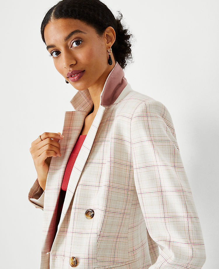 Ann Taylor Outlet |  The Tailored Double Breasted Blazer in Plaid