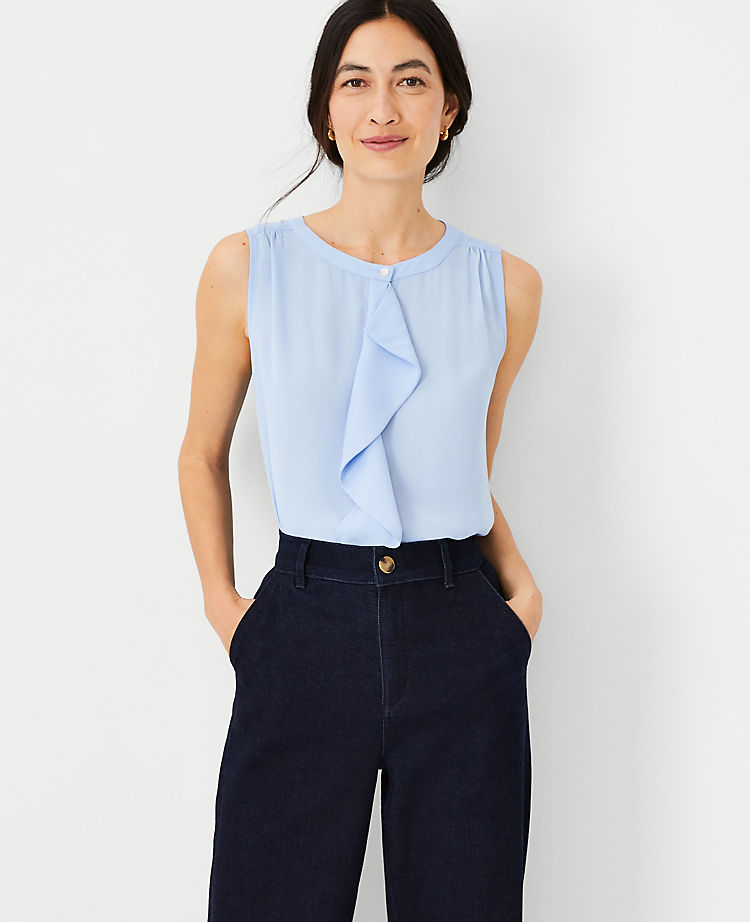 Ann Taylor Outlet |  Draped Mixed Media Shell