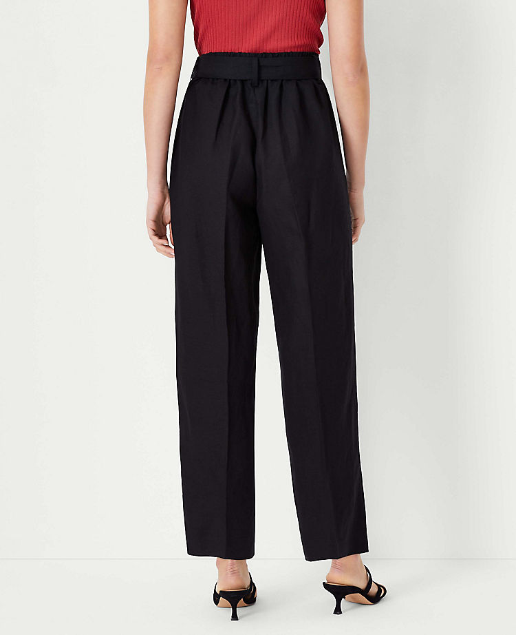 Ann Taylor Outlet |  The Tie Waist Straight Ankle Pant in Linen Blend