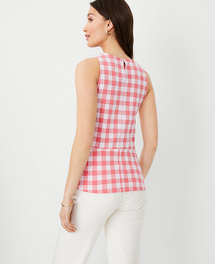 Ann Taylor Outlet |  Plaid Textured Halter Shell