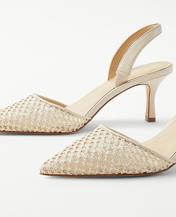 Eryn Woven Mesh Slingback Pumps