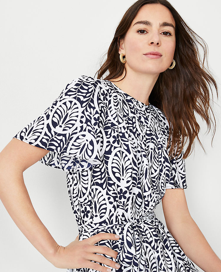 Ann Taylor Outlet |  Floral Flutter Sleeve Shift Dress