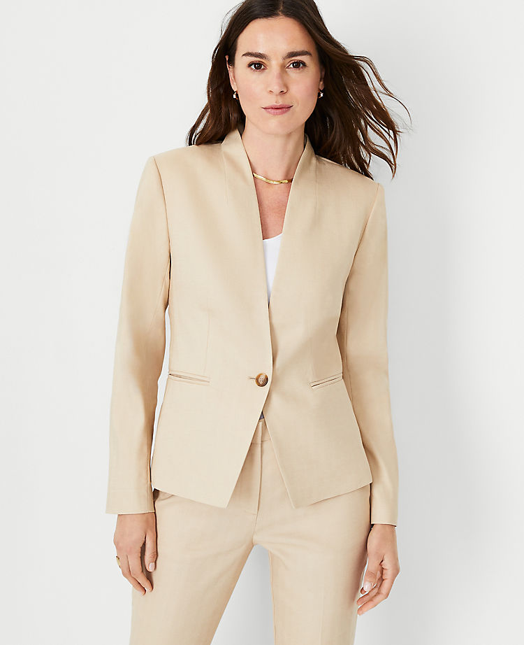The Cutaway Blazer in Linen Blend
