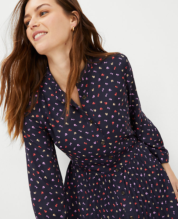 Floral Pleated Shirtdress