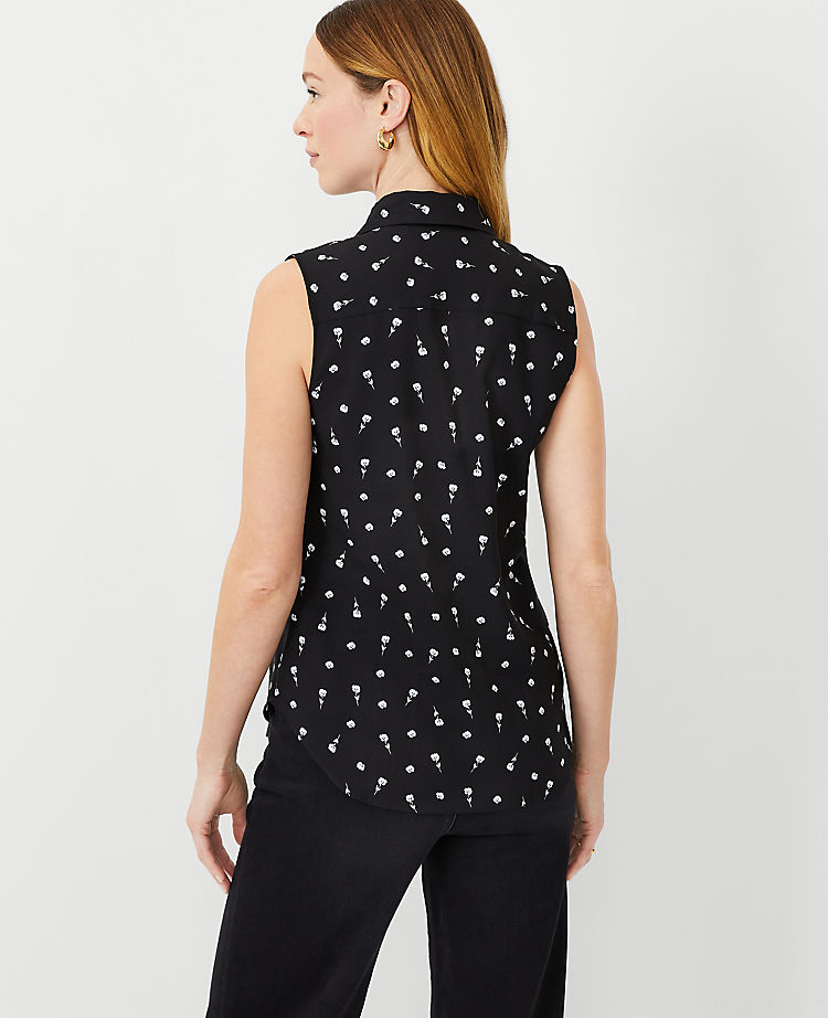 Ann Taylor Outlet |  Floral Sleeveless Essential Shirt