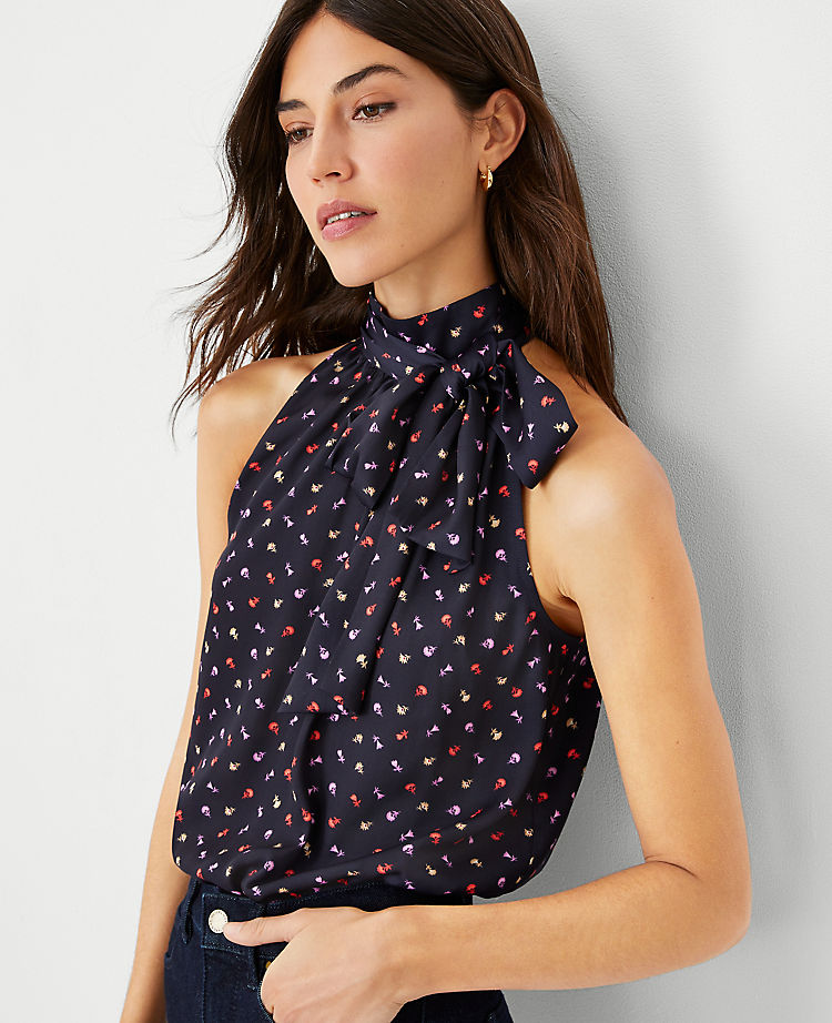 Ann Taylor Outlet |  Floral Bow Halter Top