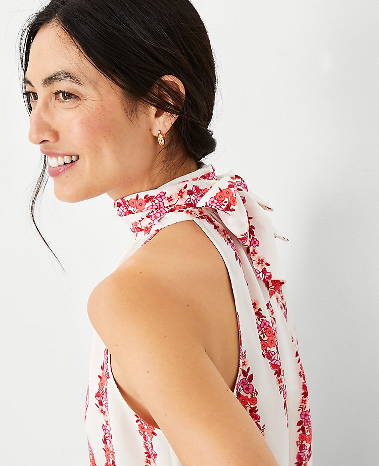 Ann Taylor Outlet |  Floral Bow Halter Top
