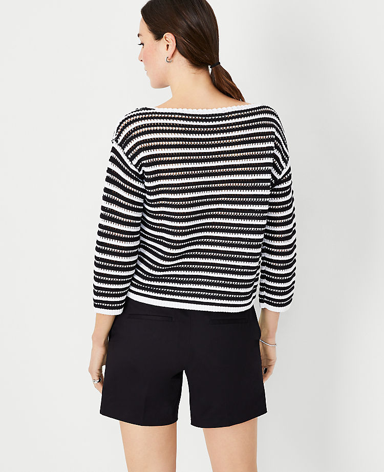 Ann Taylor Outlet |  Crochet Stitch Boatneck Sweater