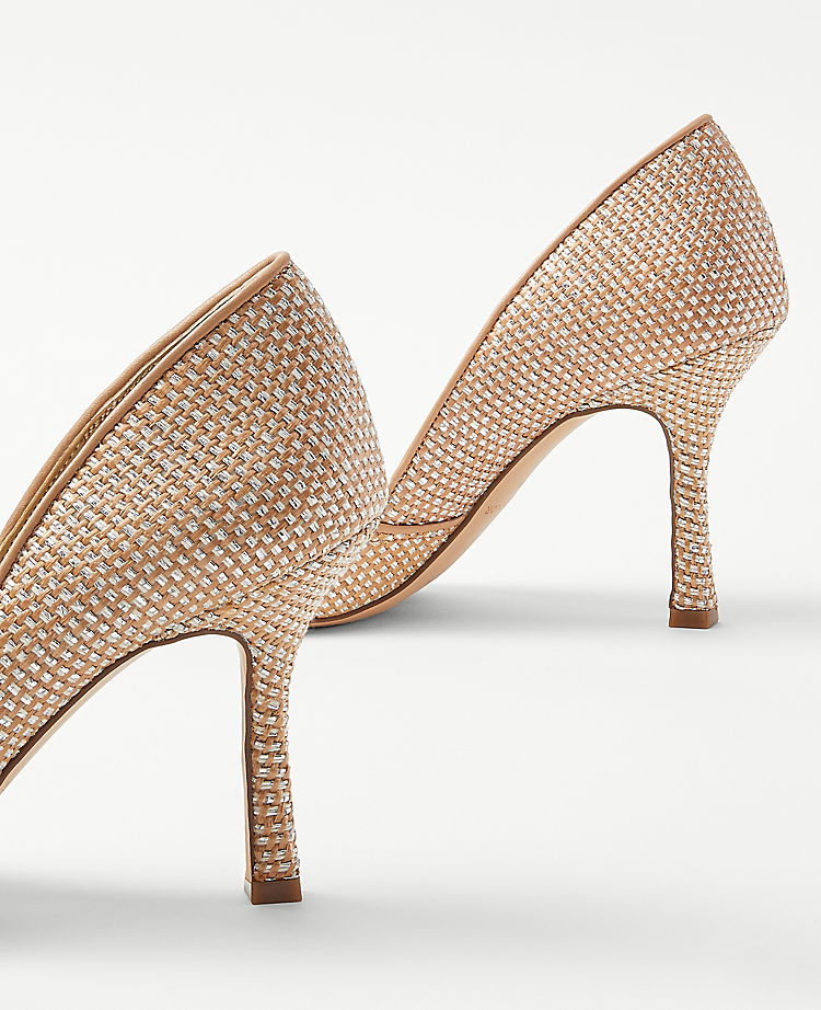 Azra Metallic Straw Pumps
