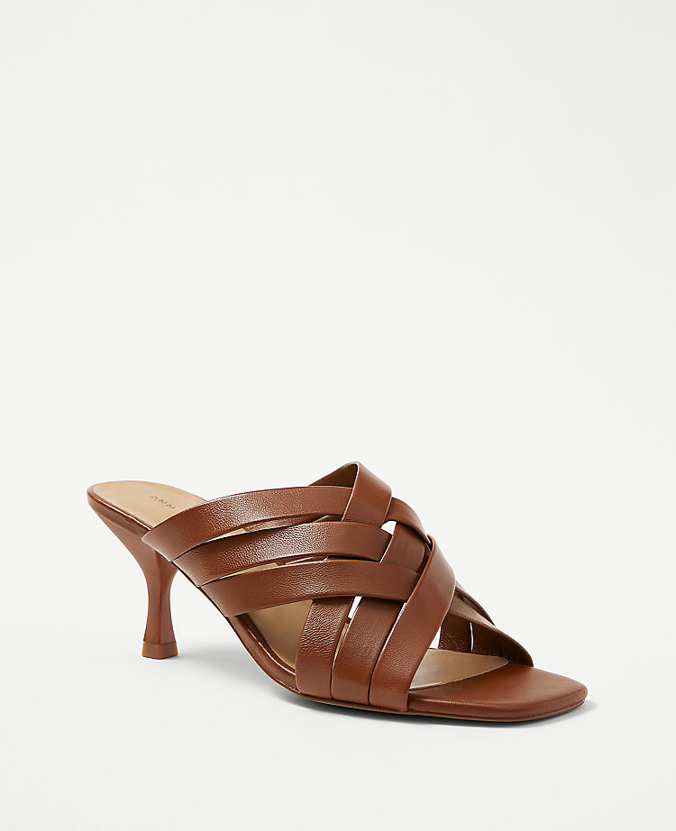 Cross Strap Leather Sandals