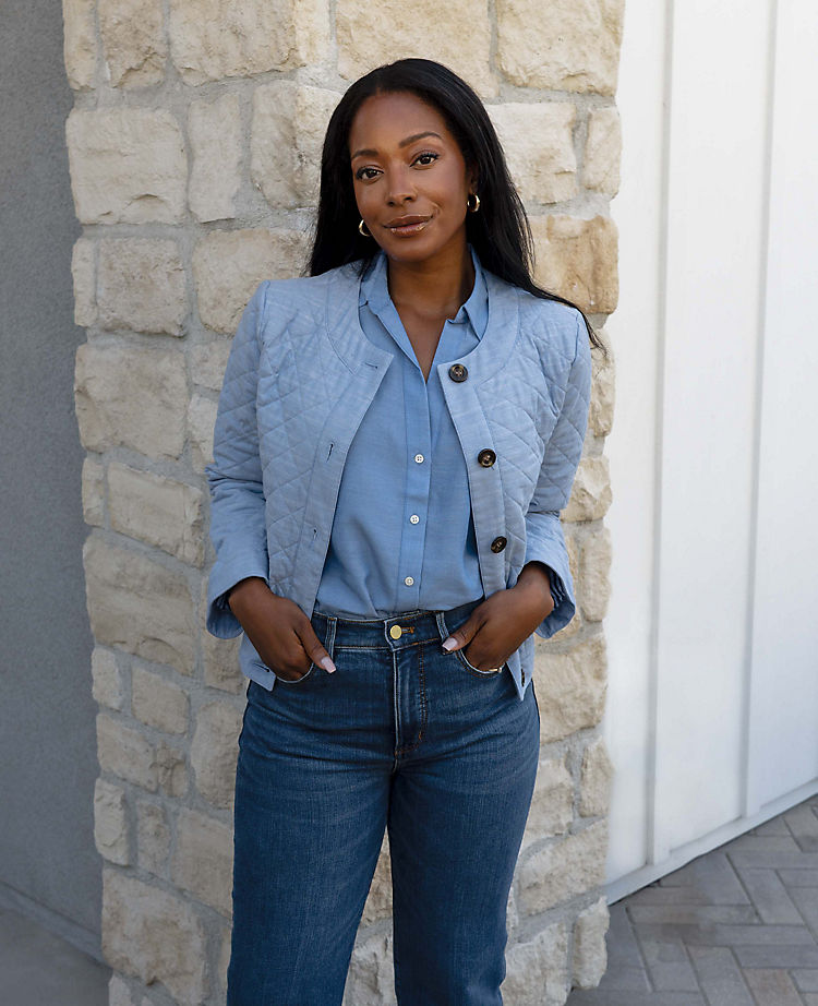 Ann Taylor Outlet |  Framed Quilted Cropped Jacket