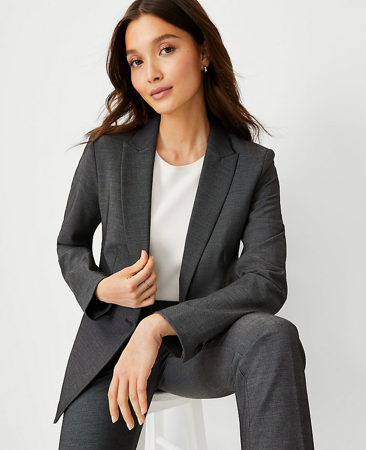 Ann Taylor Outlet |  The Long One-Button Blazer in Bi-Stretch