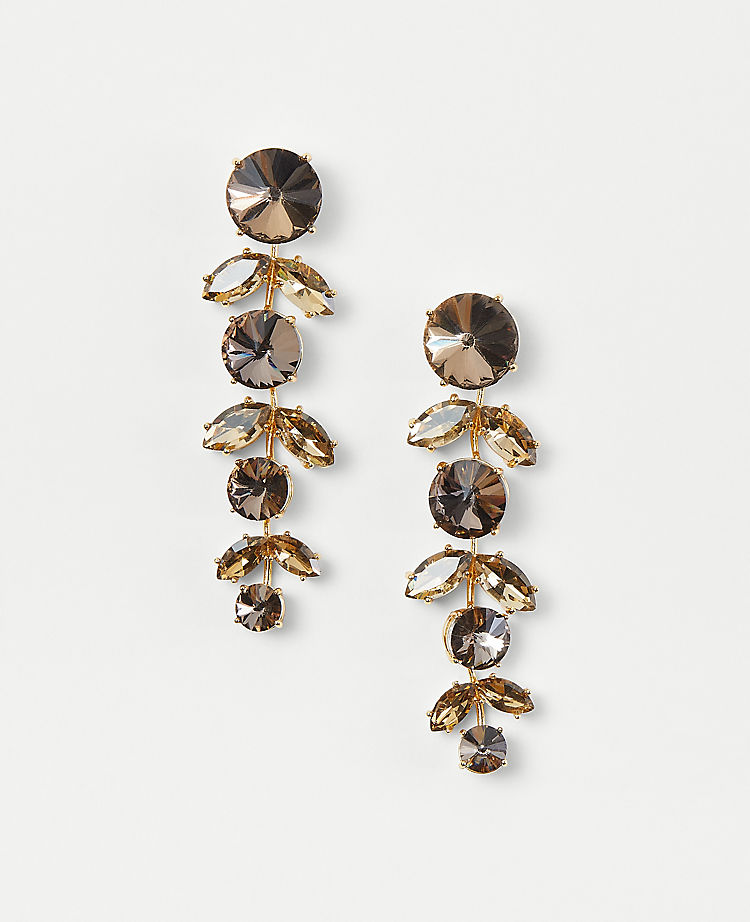 Crystal Leaf Drop EarRings