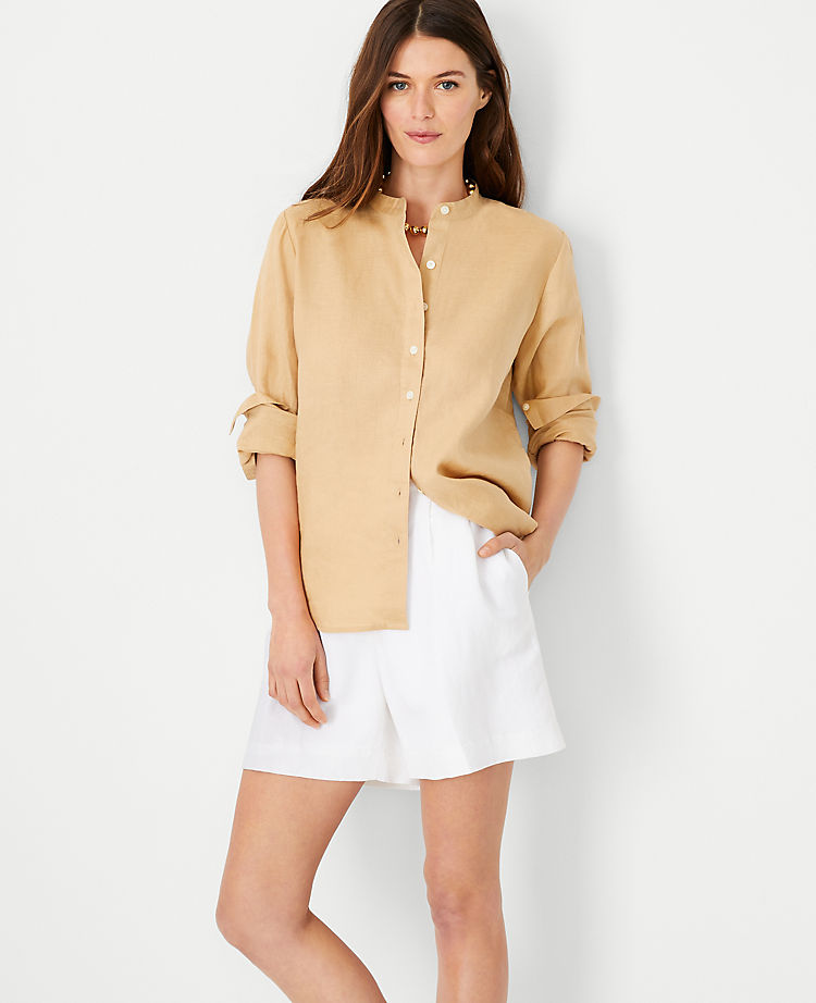 Linen Relaxed Roll Tab Perfect Shirt