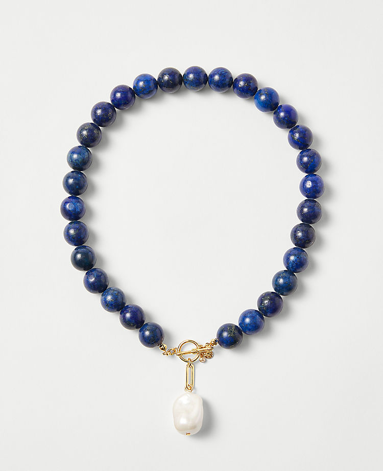 Marbleized Beaded Statement Necklace