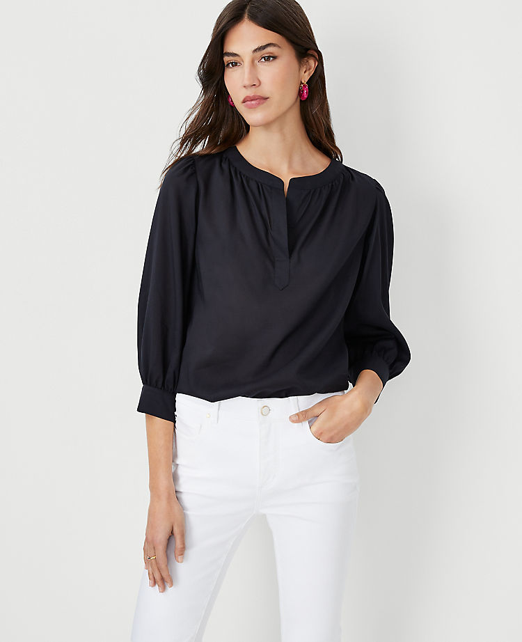 Ann Taylor Split Neck Top
