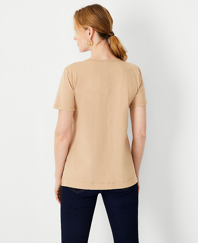 Ann Taylor Outlet |  Pima Cotton Crew Neck Tee