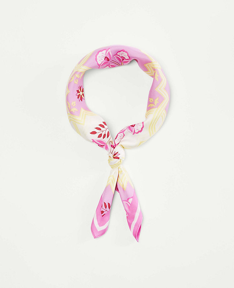 Tile Print Silk Little Scarf