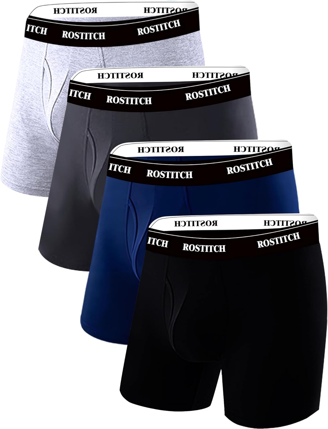 ROSTITCH Men's Boxer Briefs, Soft and Breathable Upgrade cotton men‘s underwear with Fly, Super elasticity mens underwear