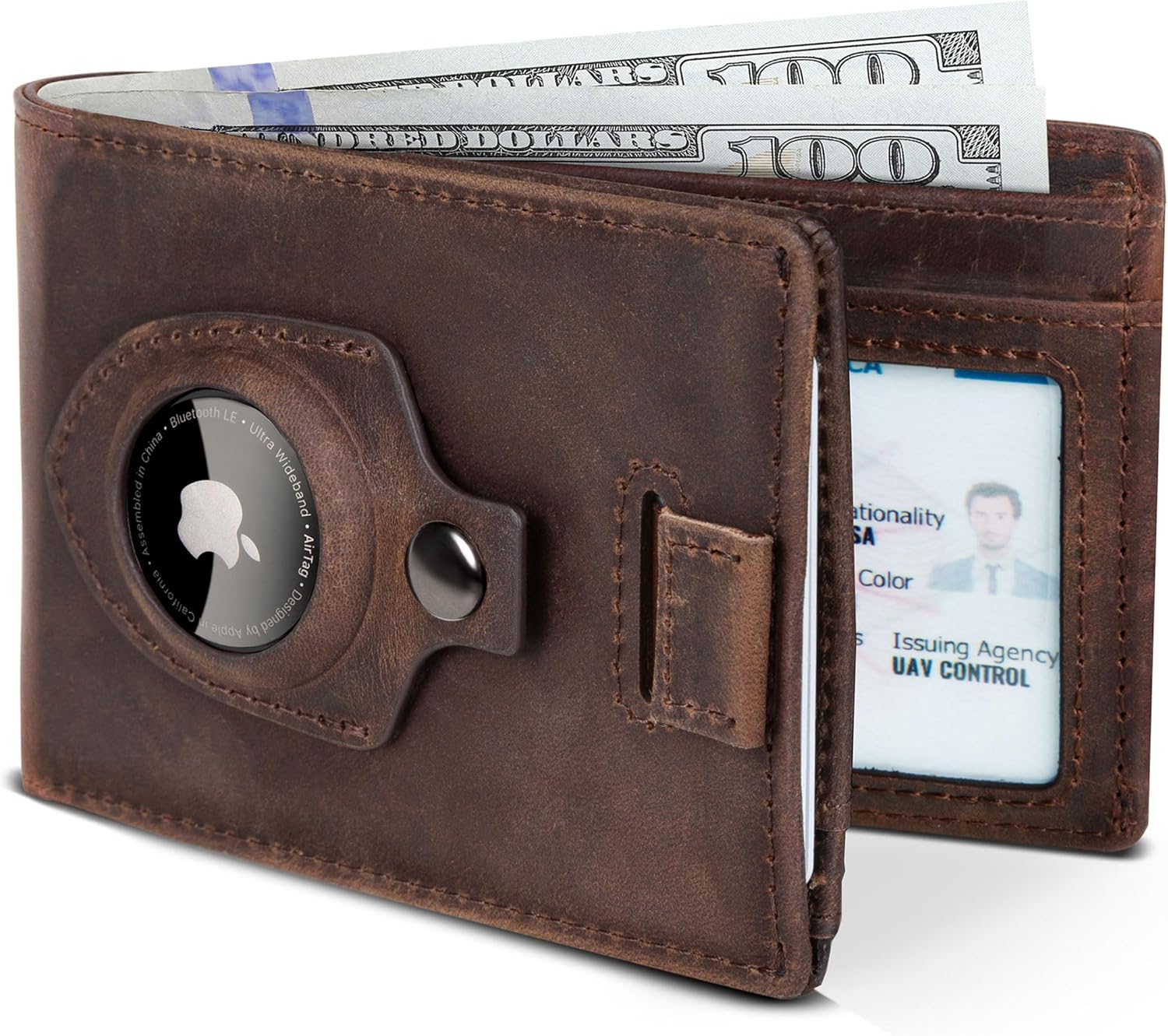 SERMAN BRANDS RFID Blocking Slim Bifold Genuine Leather Thin Minimalist Front Pocket Wallets for Men Billfold Wallet Men Gift