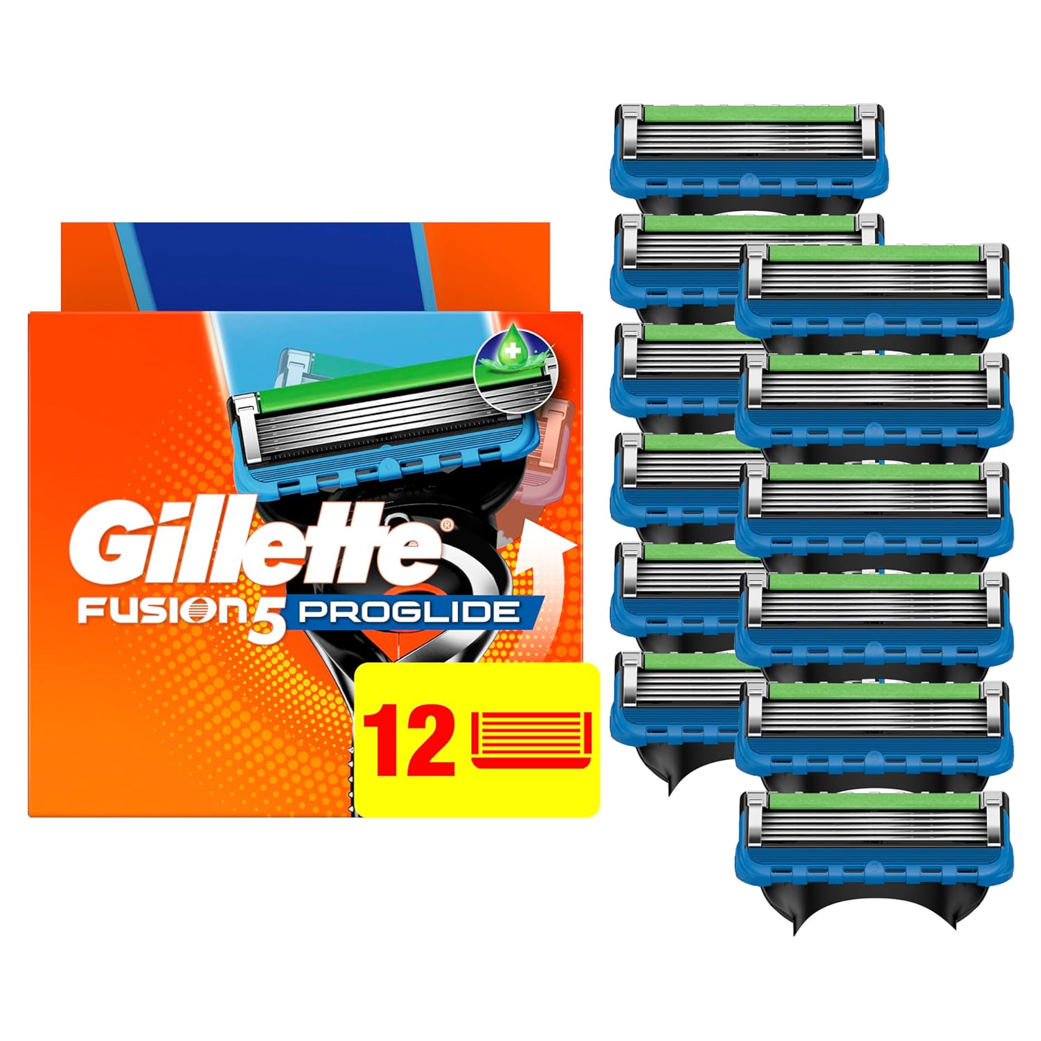 Gillette Fusion5 ProGlide Razor Refills for Men, 10 Razor Cartridges for FlexBall Razor Handle, 5-Blade Razor Blades, Precision Trimmer for Men