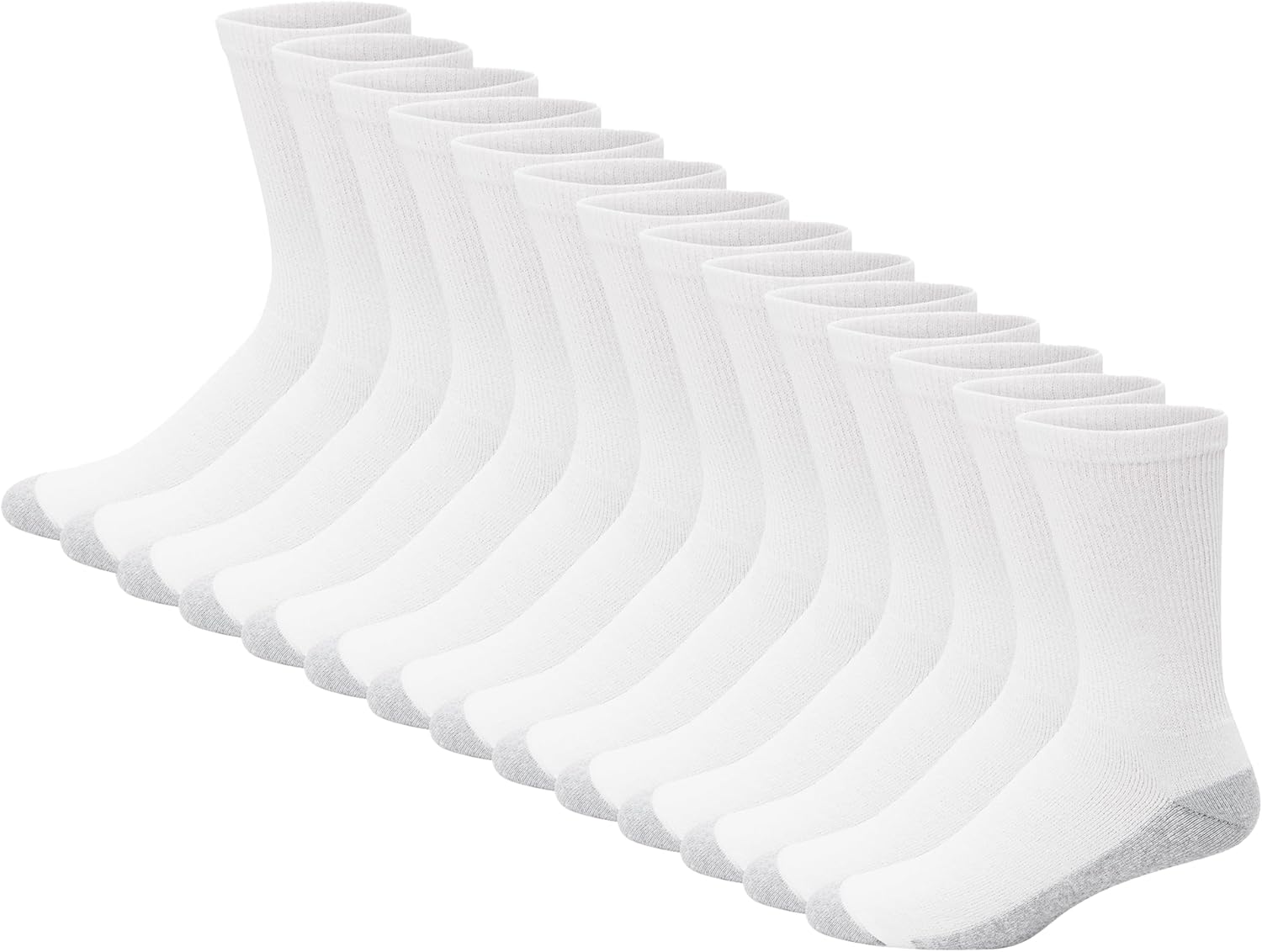 Hanes Men's Double Tough Socks, Crew and Ankle Moisturing Wicking Socks, Black & White, Multi-Packs