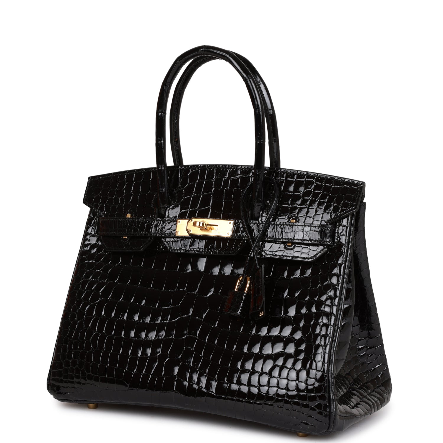 Hermès Birkin 30 Black Shiny Niloticus Crocodile Gold Hardware - U Bags