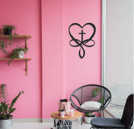 Heart Cross - Metal Wall Art