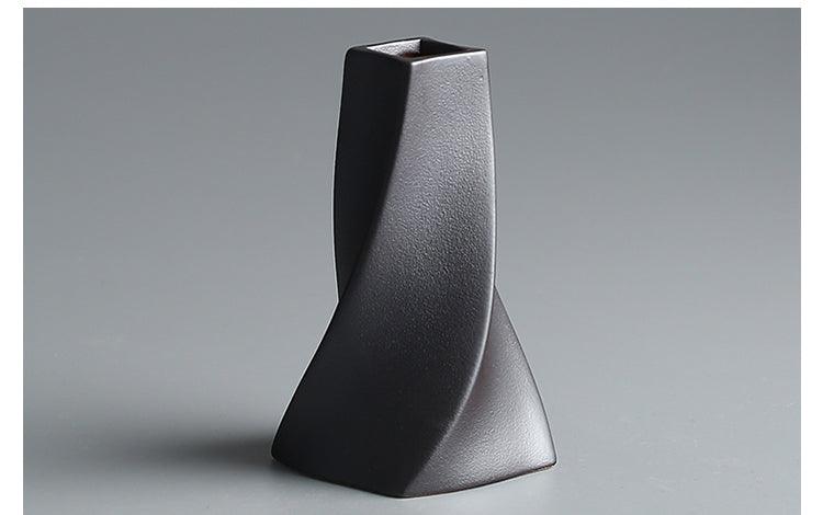 Handmade Rough Pottery Vase Ceramic Flower Tea Table Handicraft Ornaments