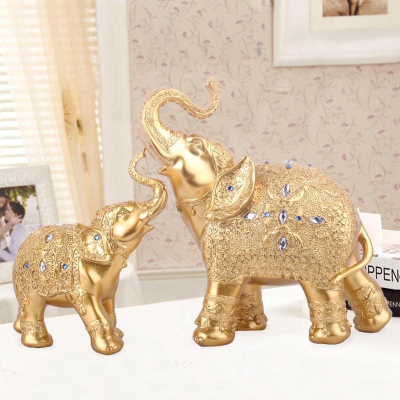 Handicraft Ornaments Thai Resin Mother And Child Elephant Home Decoration Furnishings