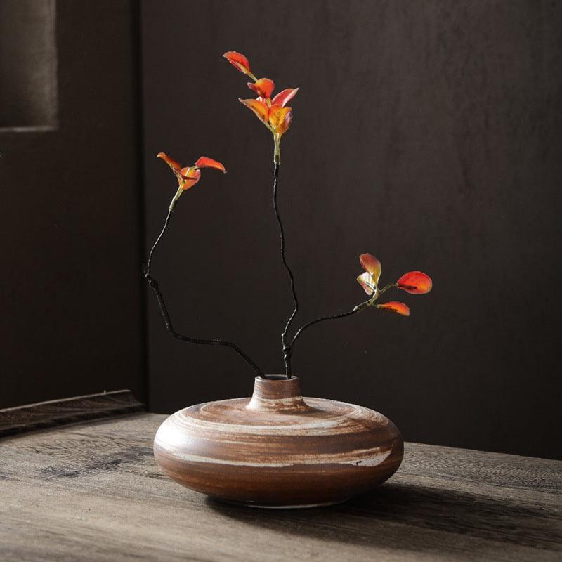 Glazed Japanese Black Porcelain Antique Ceramic Vase