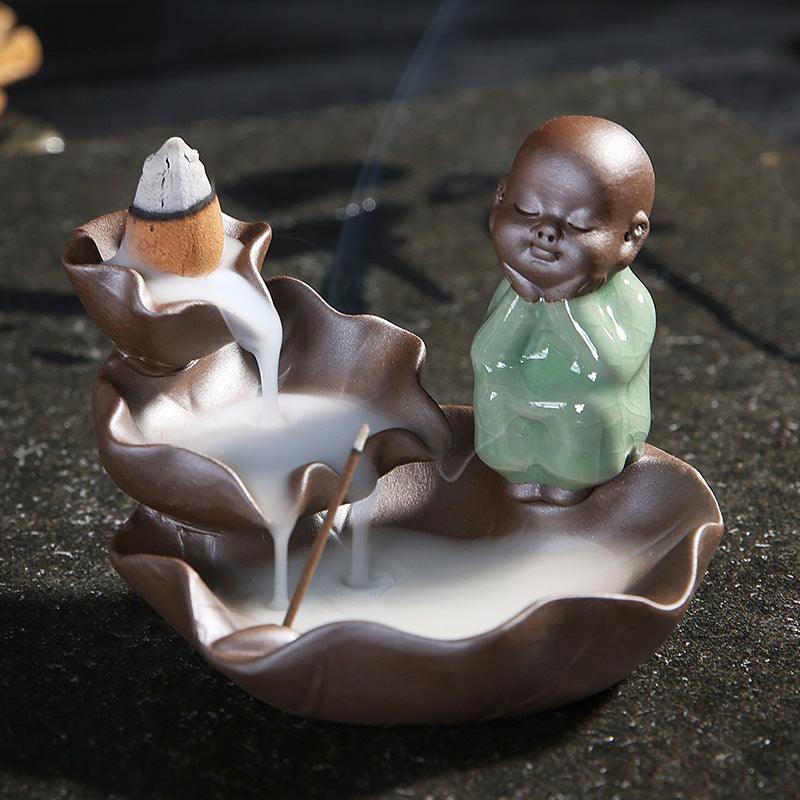Ju Fangfeng Small Monk Antique Flow Smoke Creative Mini Ornamental Aromatherapy Furnace Room Decoration Incense Road Backflow Incense Furnace