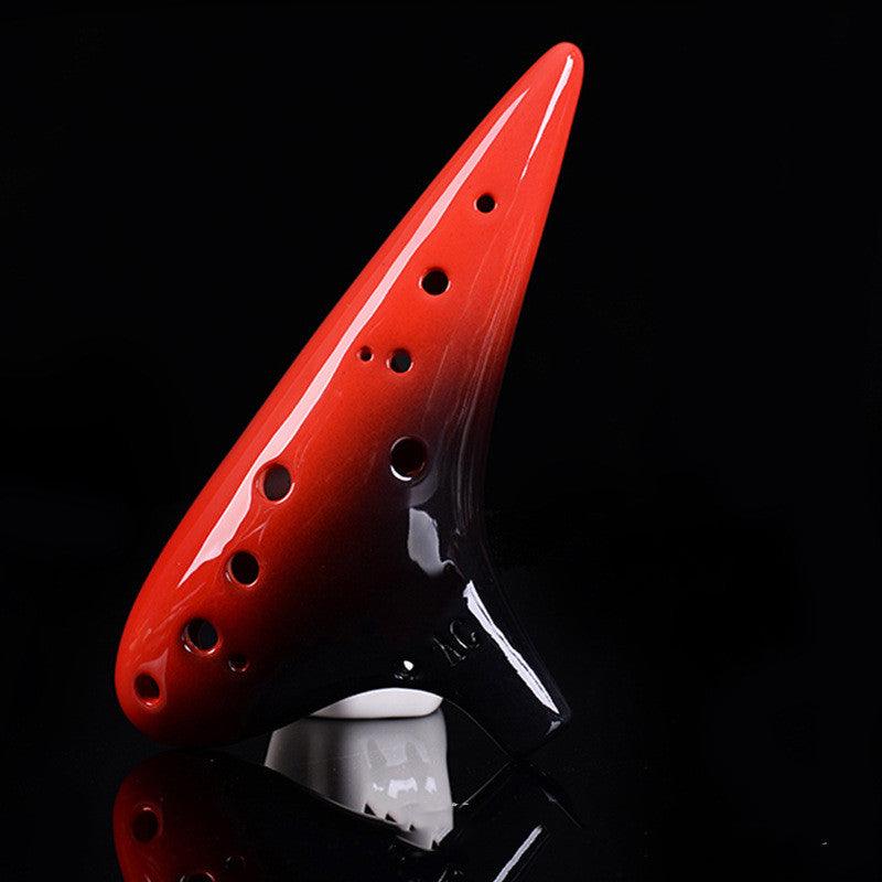 Red Alto Twelve Hole Porcelain Flute