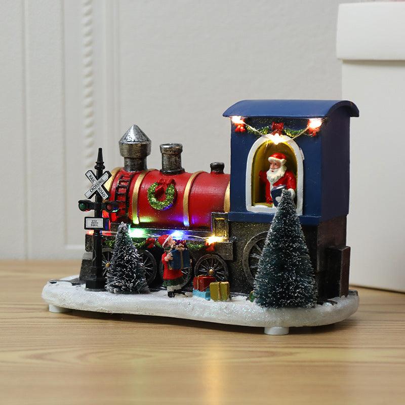 Santa Claus Driving The Train Resin Handicraft Ornaments