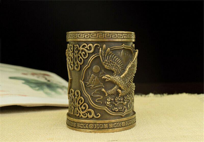 Brass Pen Holder Horse Ornaments Metal Crafts