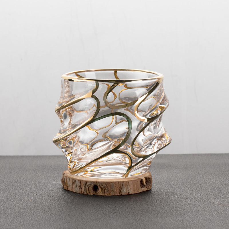 Gold Painted Fashion Crystal Glass Whiskey