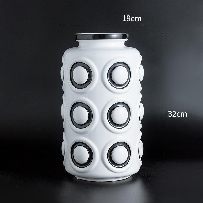 Light luxury gilt edged porcelain vases living room vase accessories