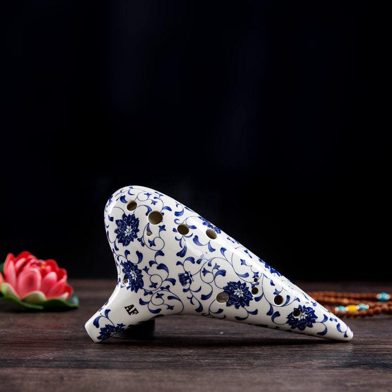 Blue and White Porcelain Playing Ocarina