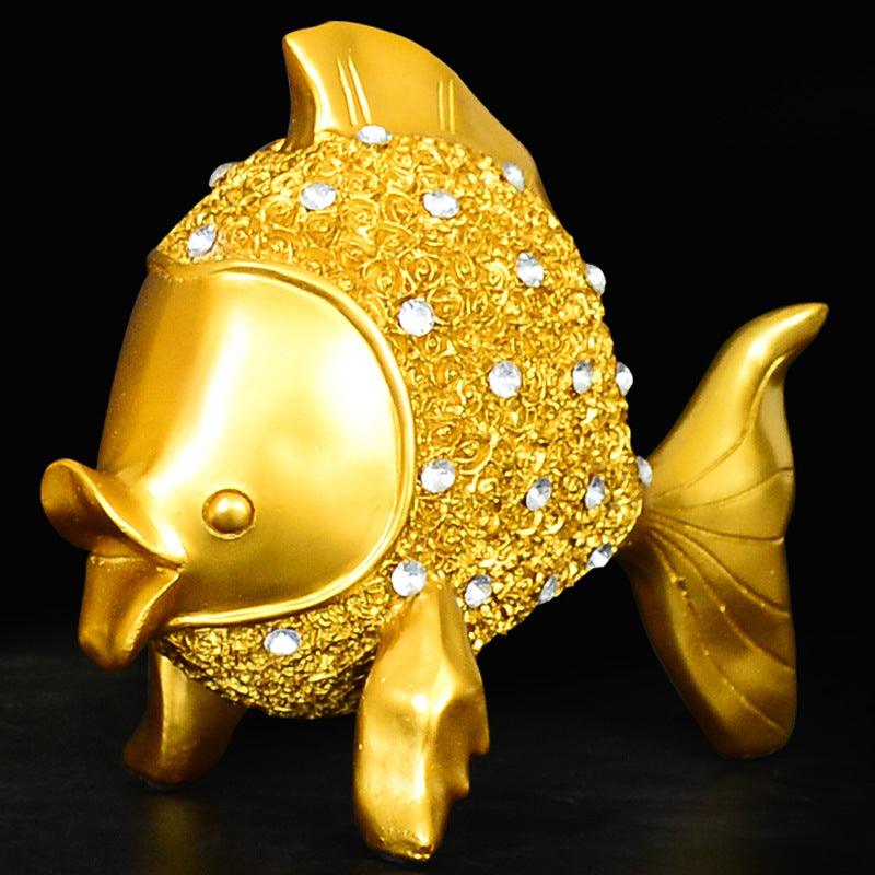European Creative Golden Resin Fish Ornaments