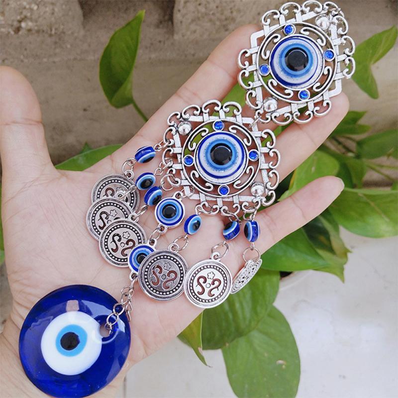 Evil Eyes Wind Chimes Turkey Alloy Fatima Hand Owl Butterfly Glassblue