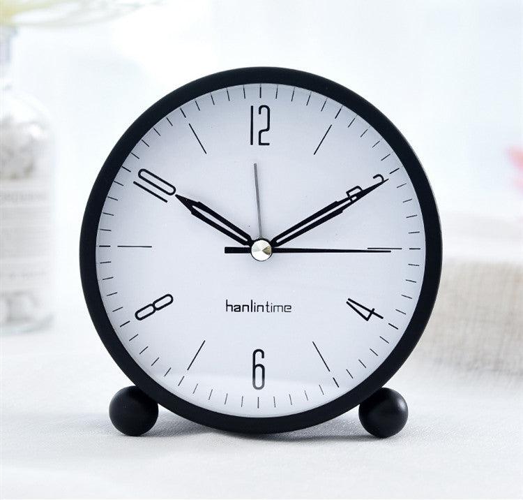 Small Alarm Clock Simple Creative Silent Student Bedside Bedroom Clock Personalized Clock Ornament Seat Clock Luminous Dormitory