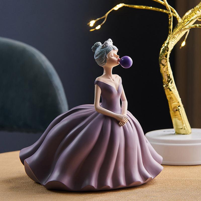 Nordic Style Romantic Bubble Blowing Girl Ornaments