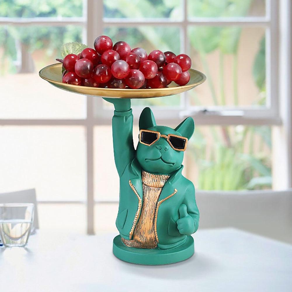 French Fighting Dog Tray Key Storage Tray Decorative Ornaments