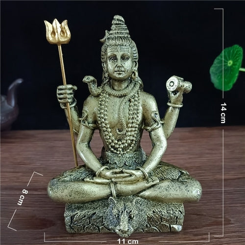 Golden Shiva Statue Hindu Ganesha Vishnu Buddha Figurine Sculpture