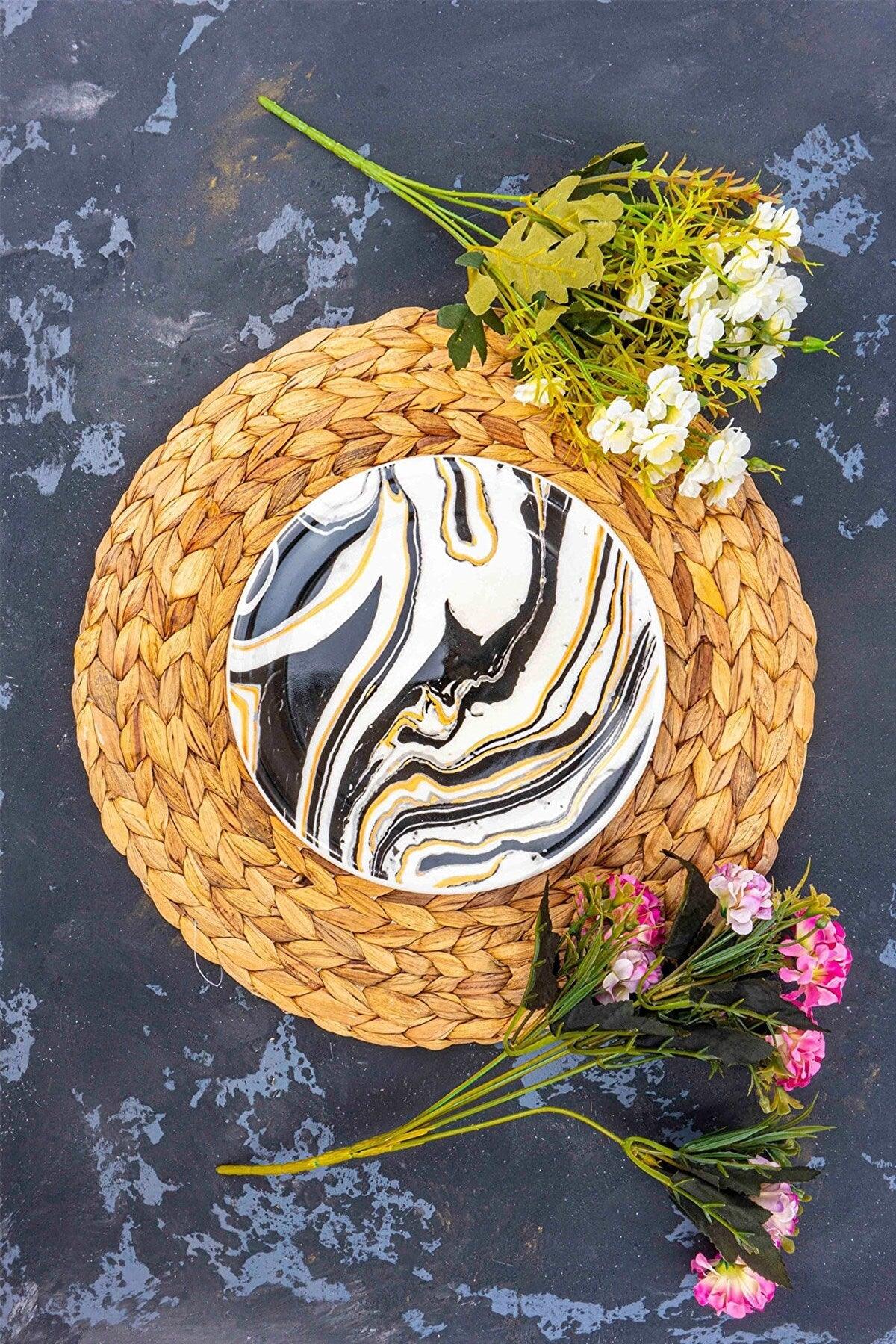 Custom Design Porcelain Service Plate - 6 Pieces