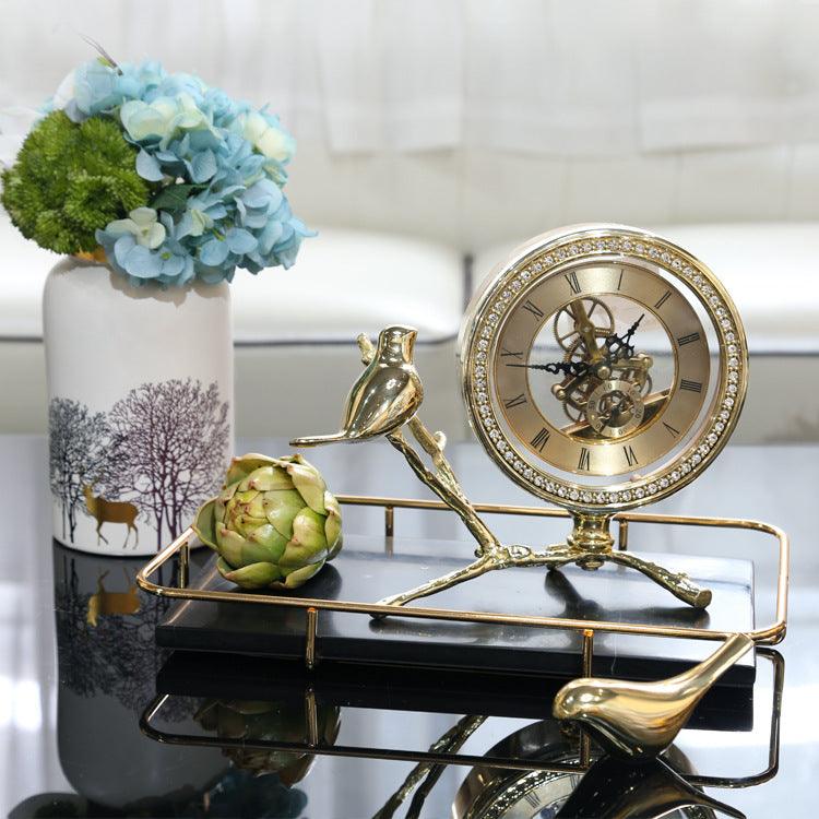 European style light luxury seat clock ornaments