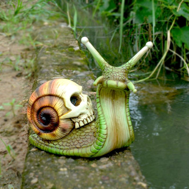 Snail Skull Sculpture Gothic Decoration