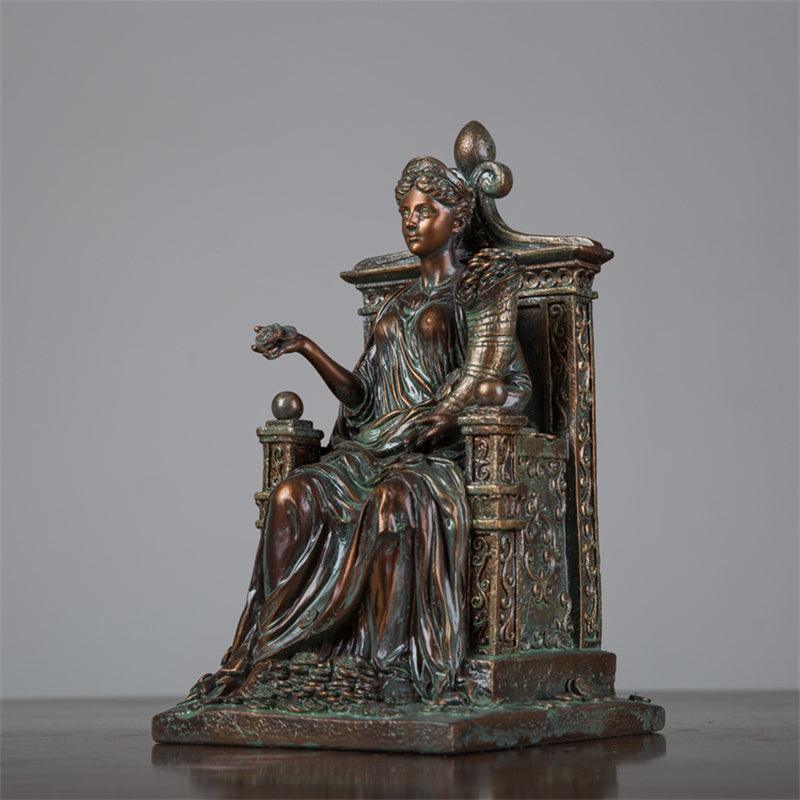 Classical European Goddess Of Fortune Bronze Retro Entrance Cabinet Desktop Ornament
